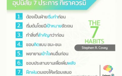 นิสัยที่ดีทั้ง 7 ประการ จากหนังสือ “7 Habits for Highly Effective People”